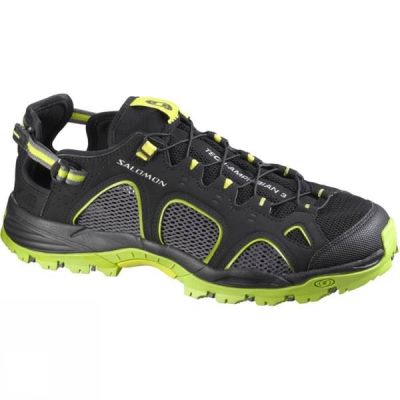 Sandalias Salomon Techamphibian 3 Hombre - Gris Oscuro / Verde - Chile UBW124380